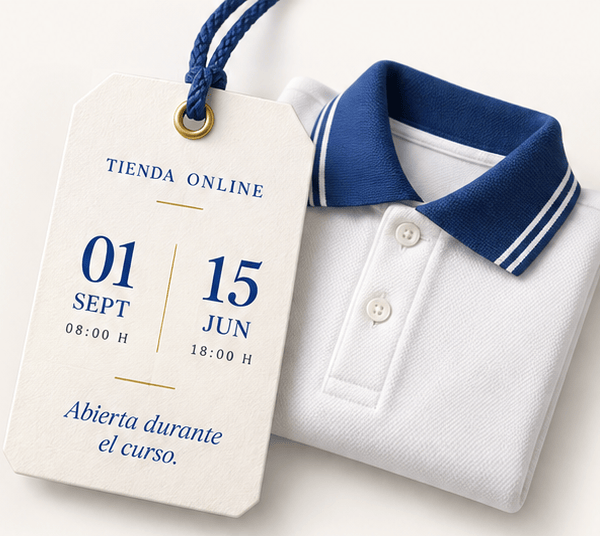 Tienda online abierta durante el curso: del 1 de septiembre a las 08:00 h al 15 de junio a las 18:00 h.